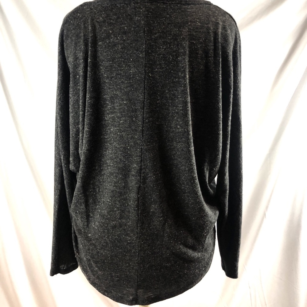 Grey oversized womens long sleeve shirt loungewear - Picture 2 of 6